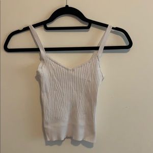 Seek White knit Crop tank top